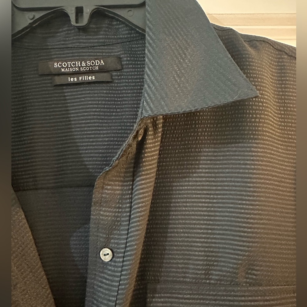Beautiful Scotch & Soda navy blue striped button-down dress or shirt dress